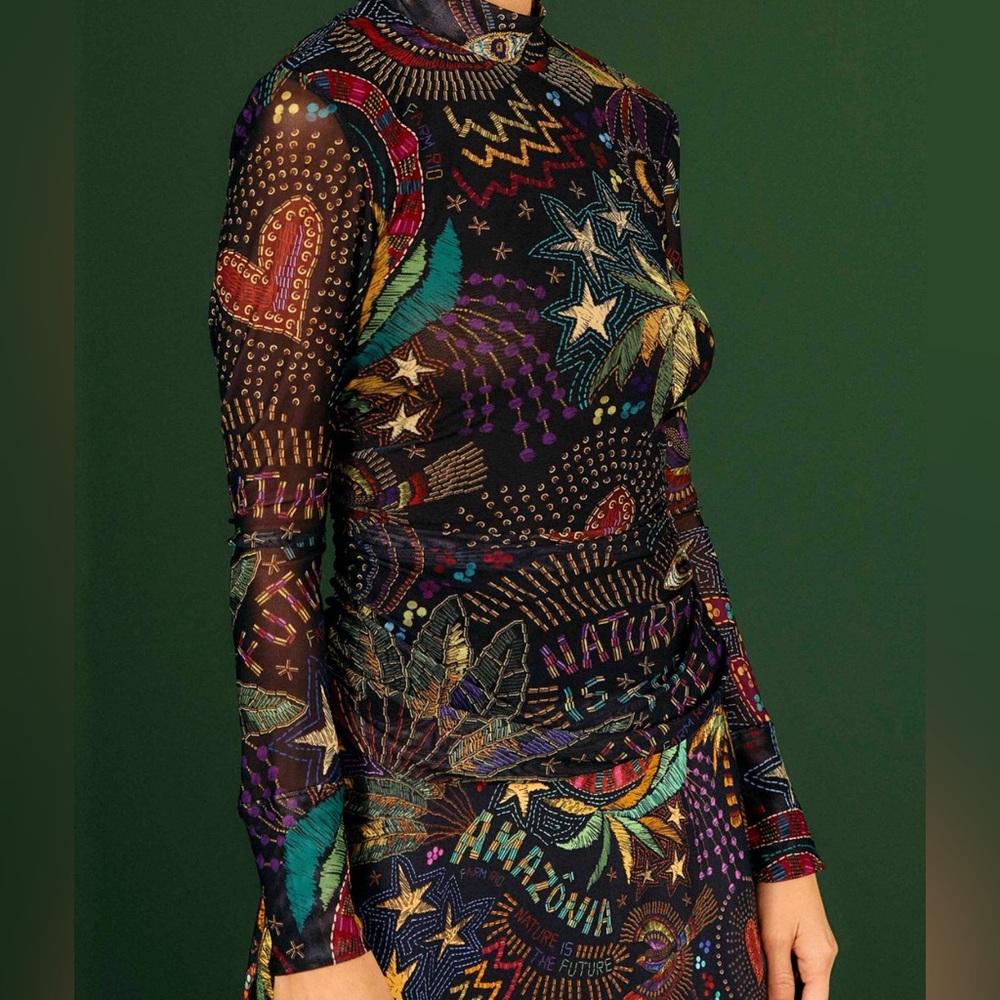 NWT Farm Rio Tulle Blouse size M